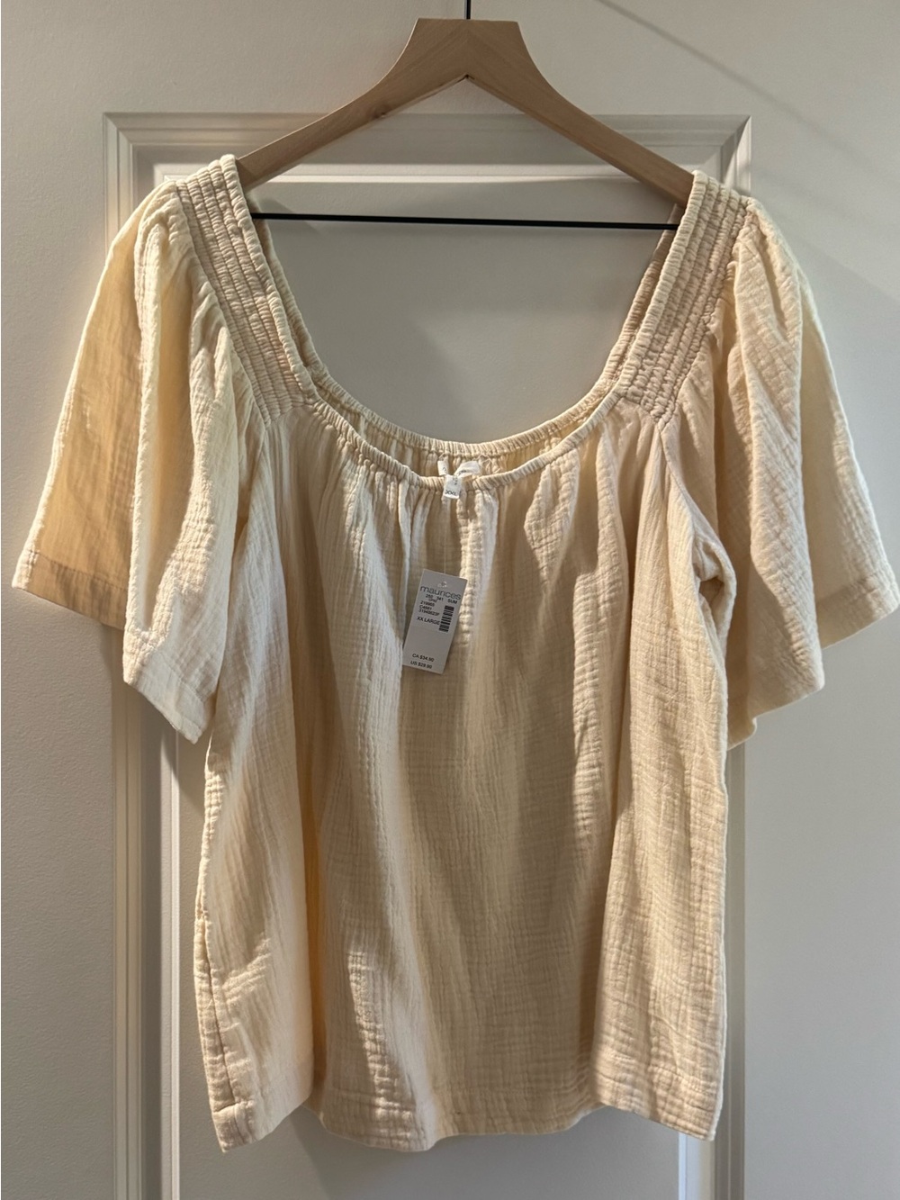 Maurices‎ Cream Peasant Blouse